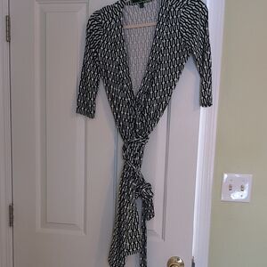 Vintage C. Wonder Black and White Wrap Midi Dress